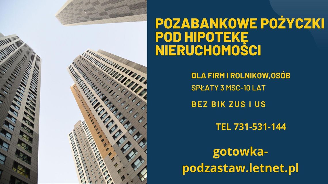 Pozabankowe pożyczki pod hipotkę nieruchomosci