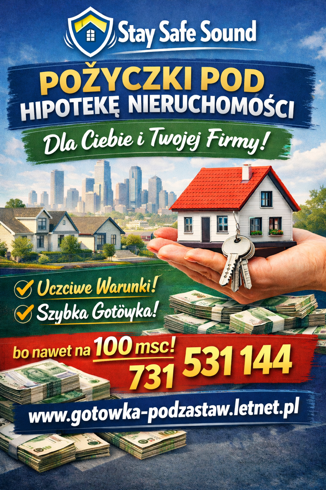 POŻYCZKI POD ZABEZPIECZENIE NIERUCHOMOSCIA NAWET NA 5 LAT