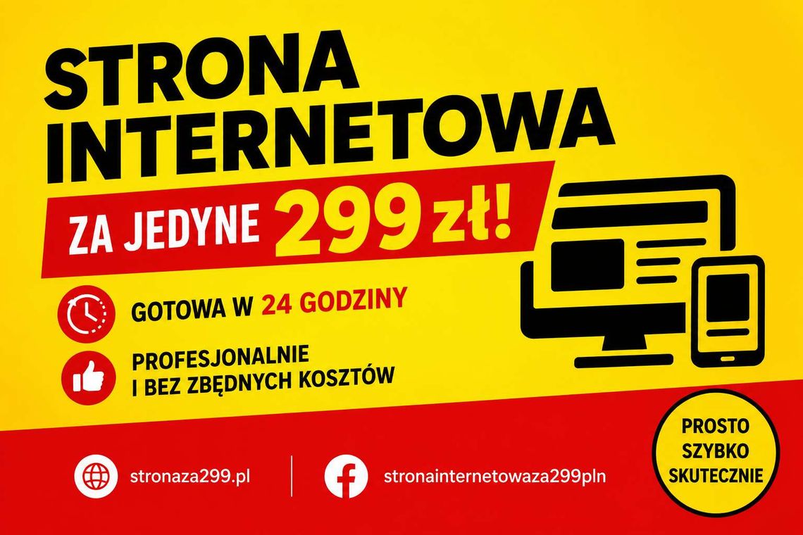 Strona internetowa w 24h za 299 zł / Nowoczesna strona dopasowana do Twojej firmy Strona internetowa w 24h za 299 zł / Nowoczesna strona dopasowana do Twojej firmy