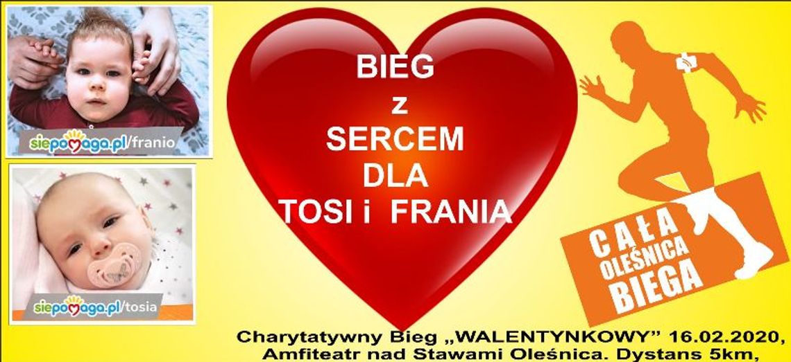 Bieg z sercem dla Tosi i  Frania - Charytatywny Bieg Walentynkowy