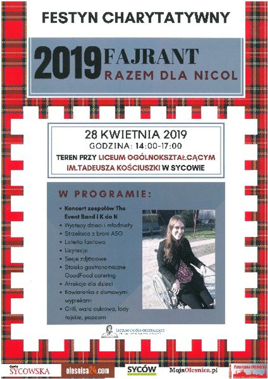 Festyn charytatywny 2019 Fajrant  "Razem dla Nicol" w Sycowie