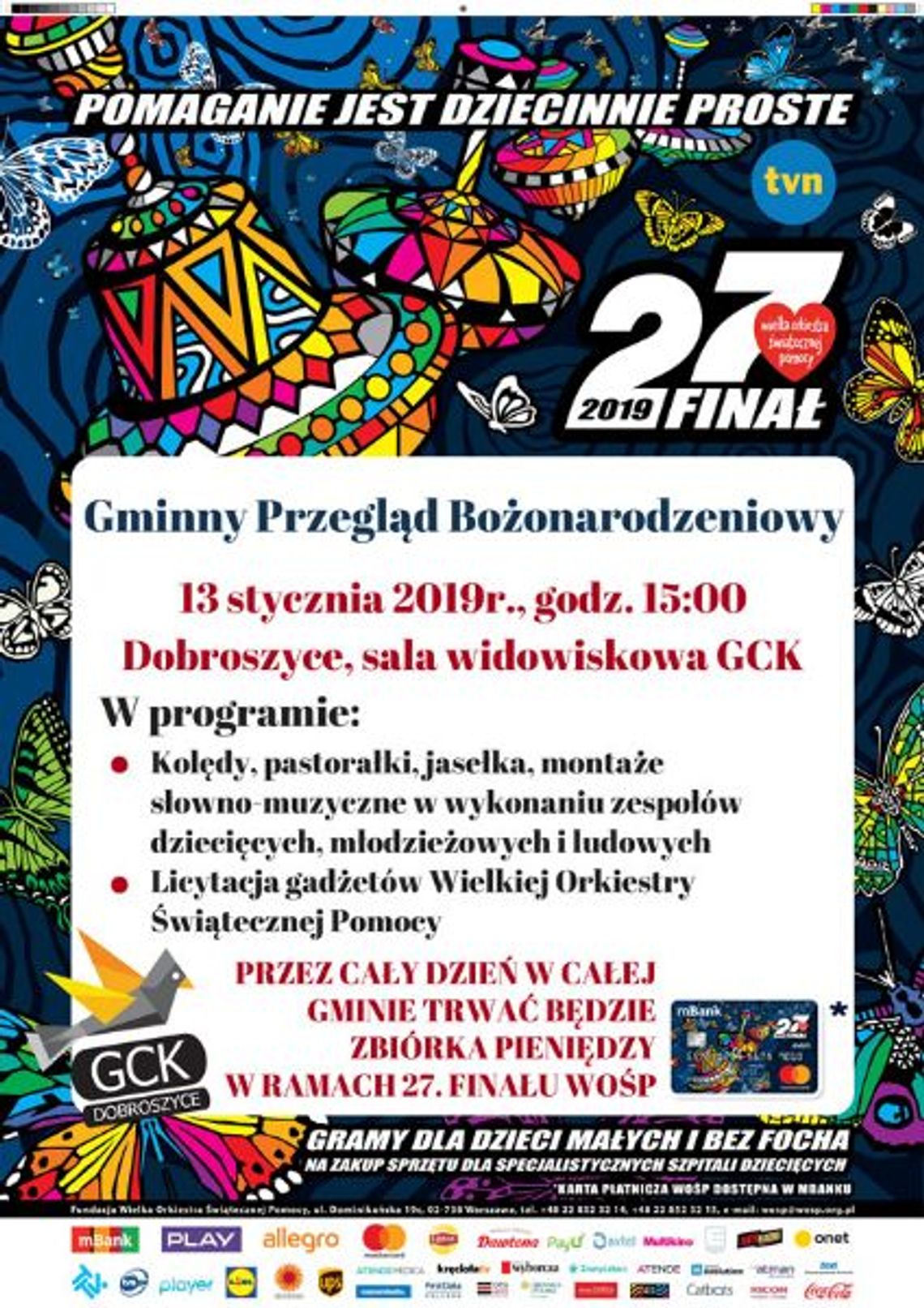 Gminny Przegląd Bożonarodzeniowy  - 27 Finał Wielkiej Orkiestry Świątecznej Pomocy w Dobroszycach