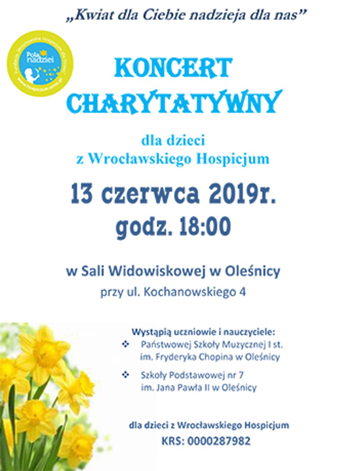 Koncert charytatywny dla dzieci z wrocławskiego hospicjum