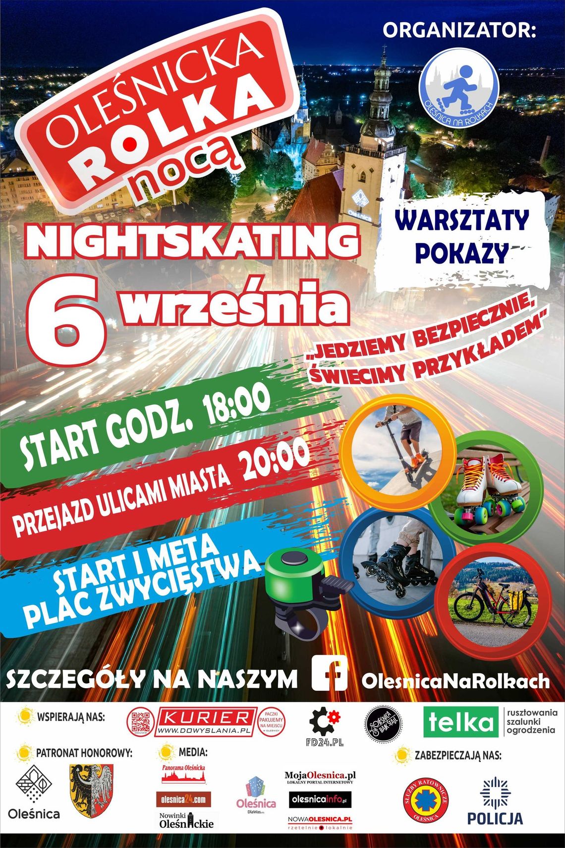Oleśnicka rolka nocą