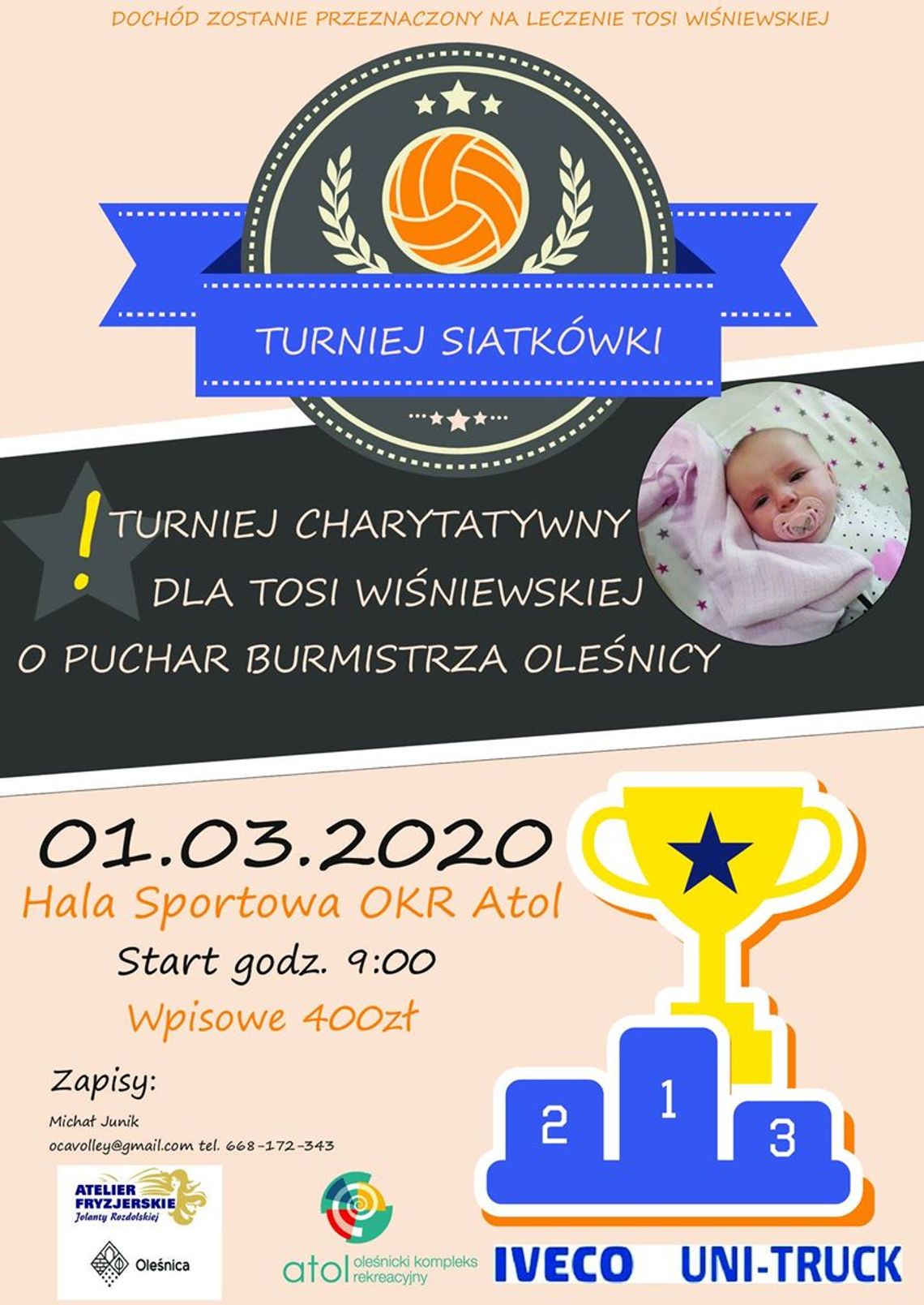 Turniej charytatywny dla Tosi Wiśniewskiej o puchar Burmistrza Oleśnicy