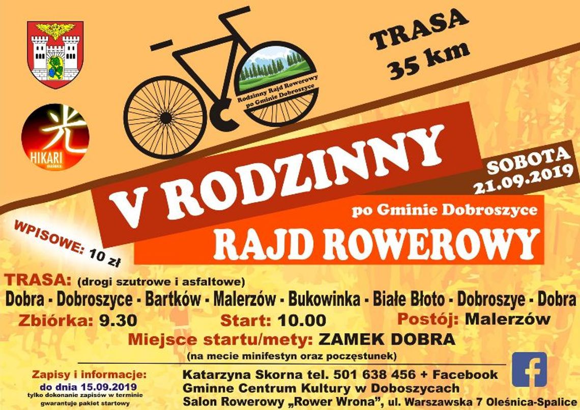 V Rodzinny Rajd Rowerowy po gminie Dobroszyce