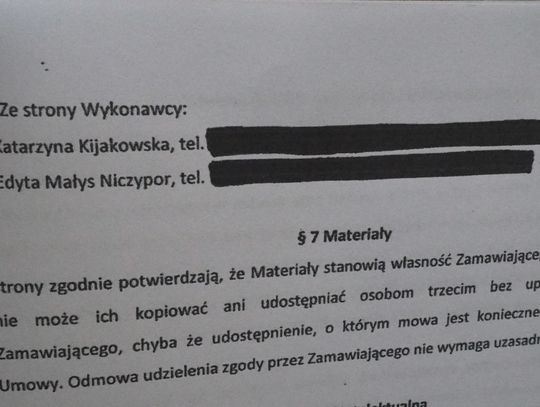 E.Małys-Niczypor i K.Kijakowska widnieją na umowach z Gminą Oleśnica zawartych na cały 2017 i 2018 rok