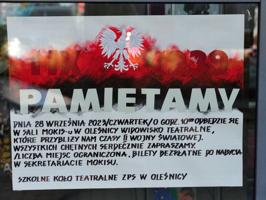 Widowisko o II wojnie światowej "Pamiętamy" ZPS w Oleśnicy