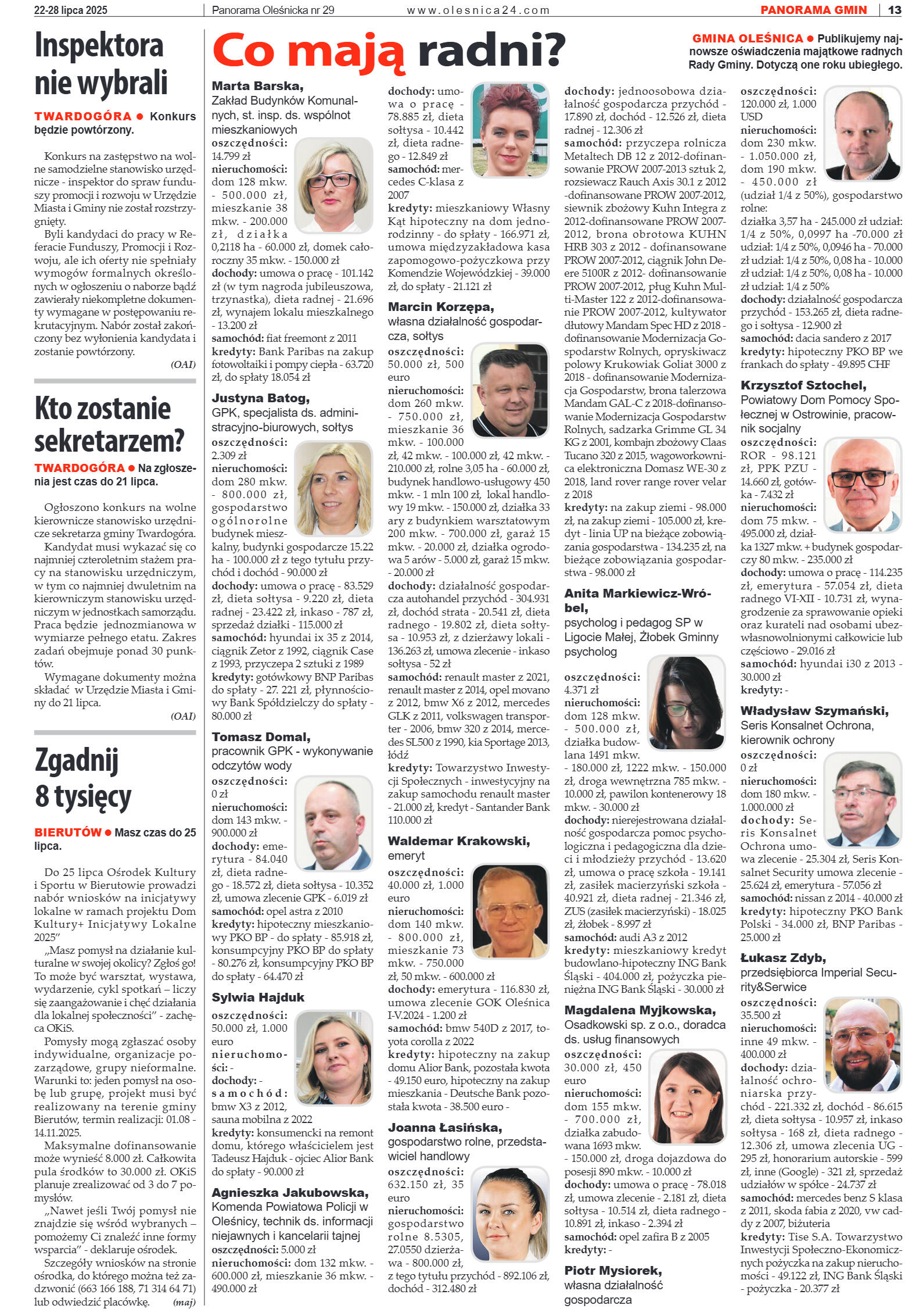 Panorama Oleśnicka nr 29 z 22 lipca 2025 - strona 13