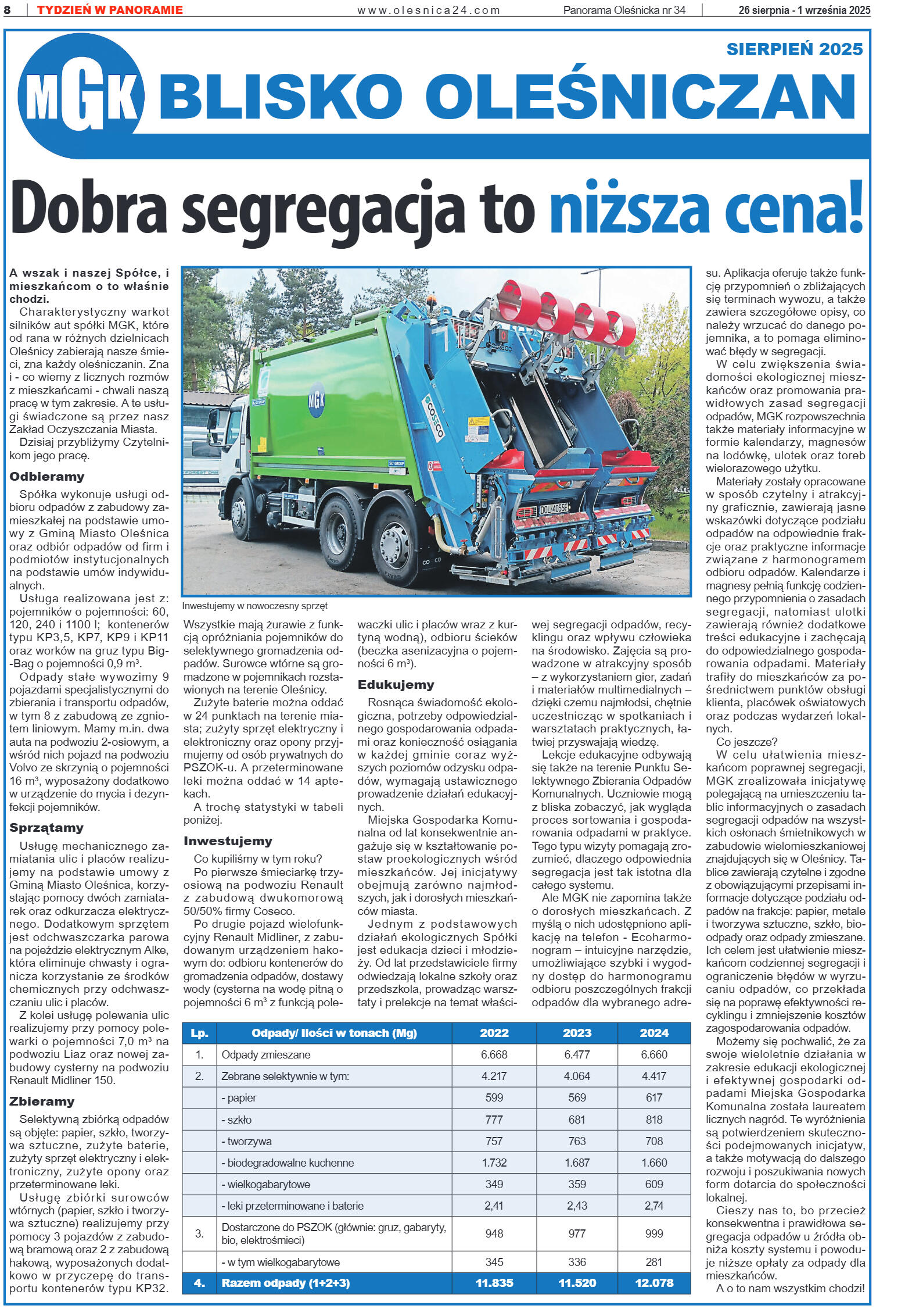 Panorama Oleśnicka nr 34 z 26 sierpnia 2025 - strona 8