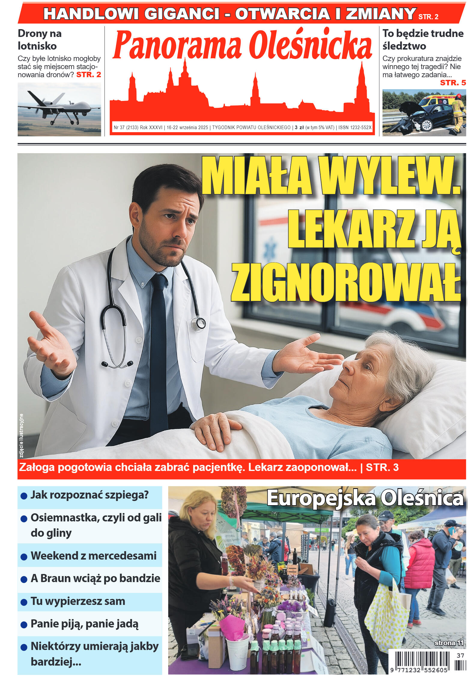 Panorama Oleśnicka nr 37 z 16 września 2025 - strona 1
