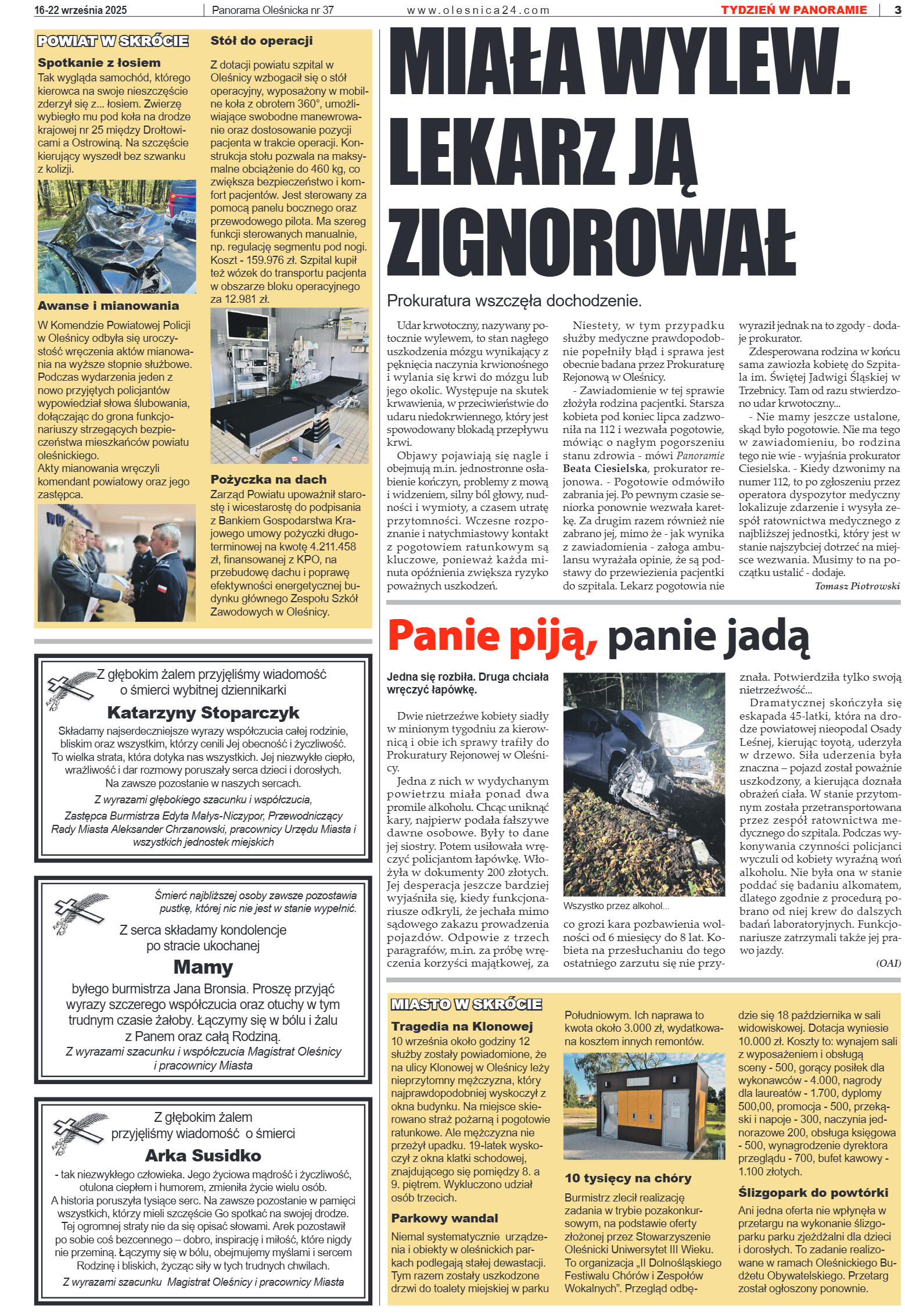 Panorama Oleśnicka nr 37 z 16 września 2025 - strona 3