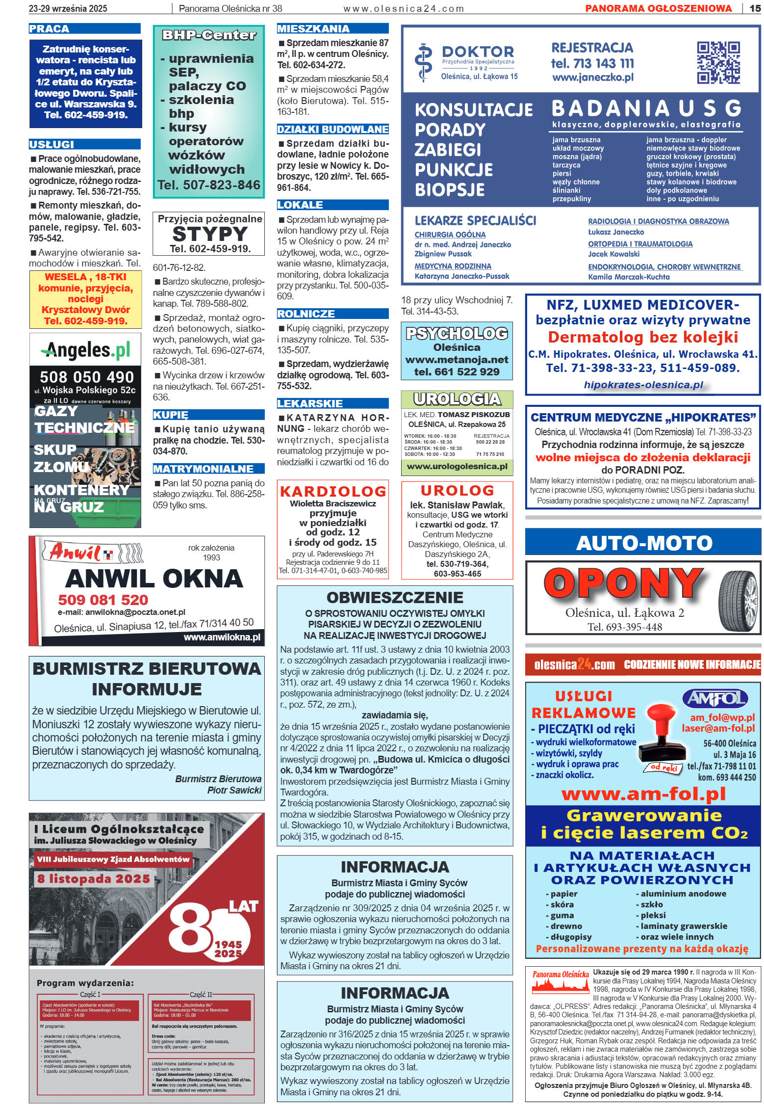 Panorama Oleśnicka nr 38 z 23 września 2025 - strona 15