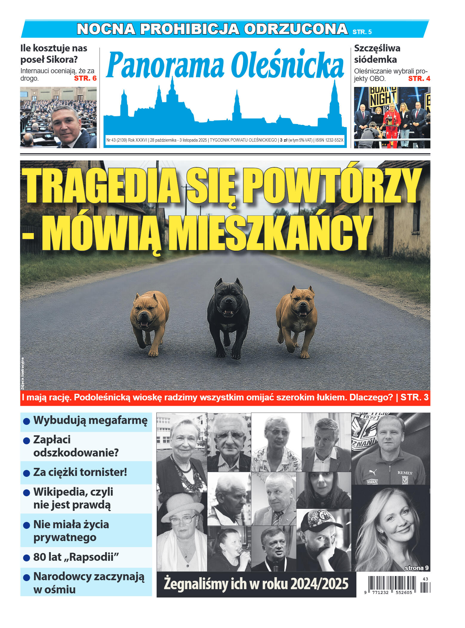 Panorama Oleśnicka nr 43 z 28 października 2025 - strona 1