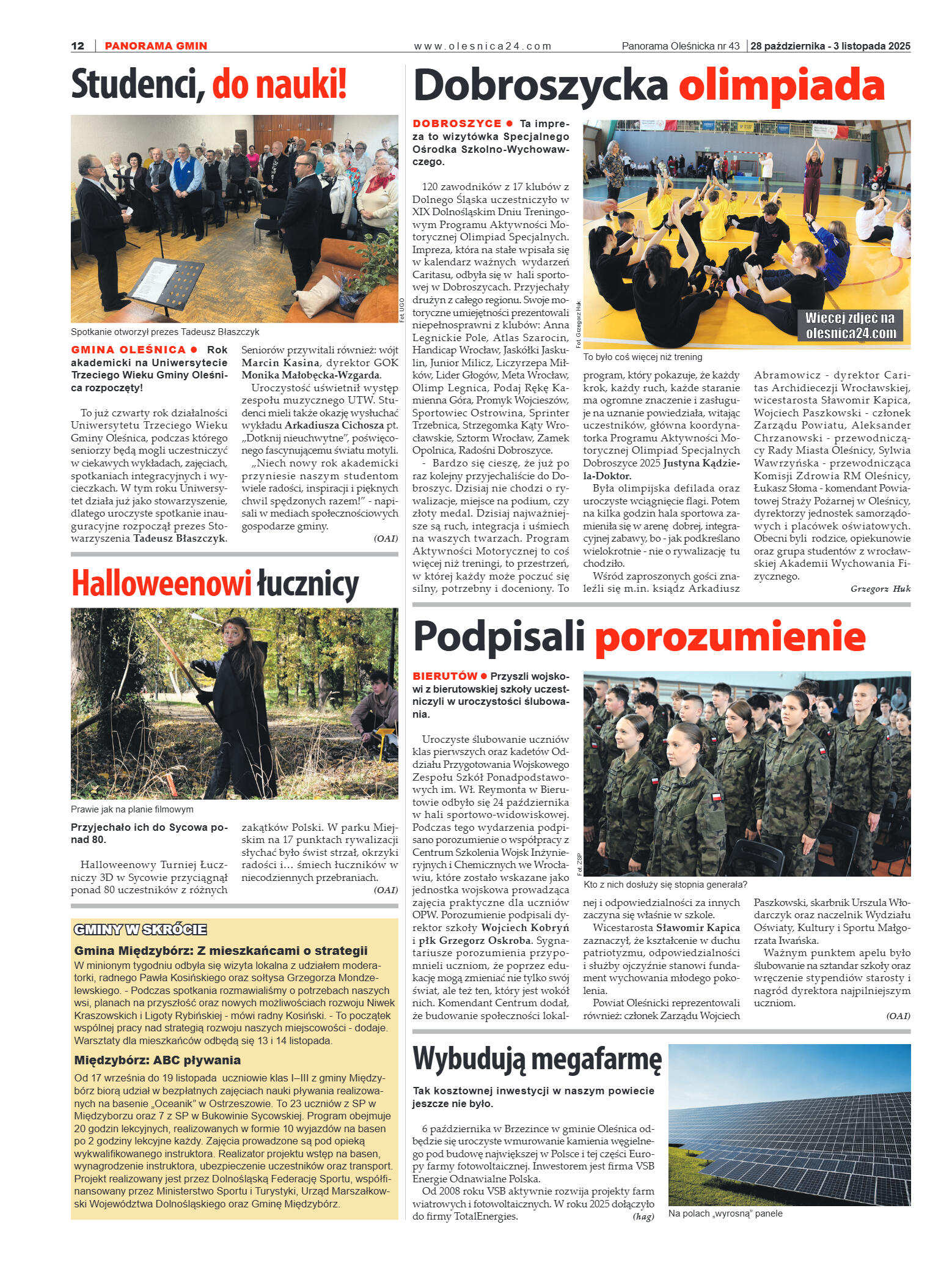 Panorama Oleśnicka nr 43 z 28 października 2025 - strona 12