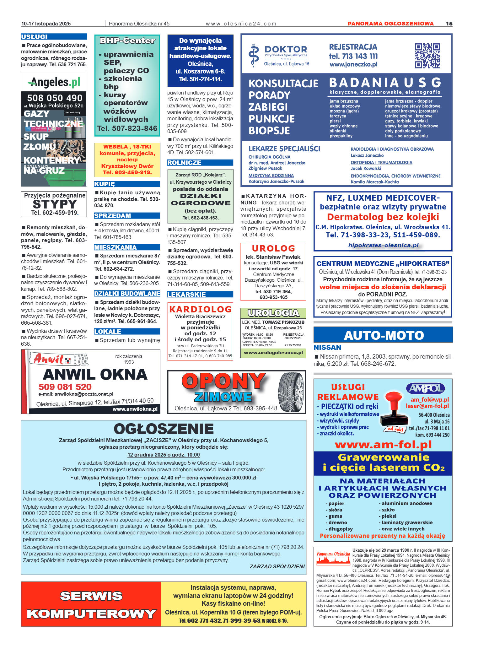 Panorama Oleśnicka nr 45 z 1 listopada 2025 - strona 15