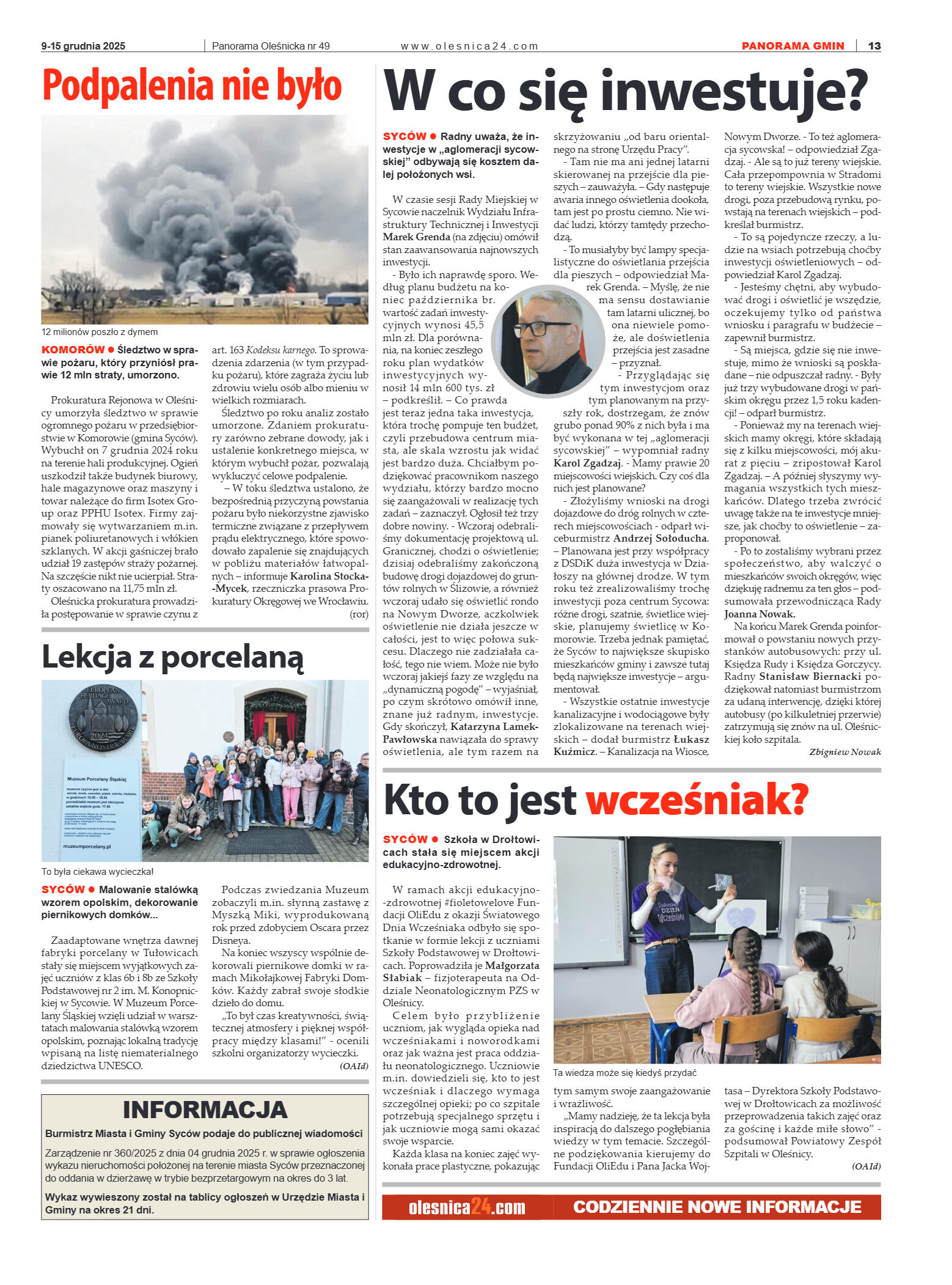 Panorama Oleśnicka nr 49 z 9 grudnia 2025 - strona 13