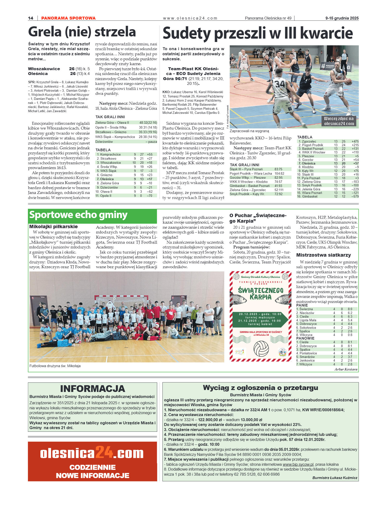 Panorama Oleśnicka nr 49 z 9 grudnia 2025 - strona 14