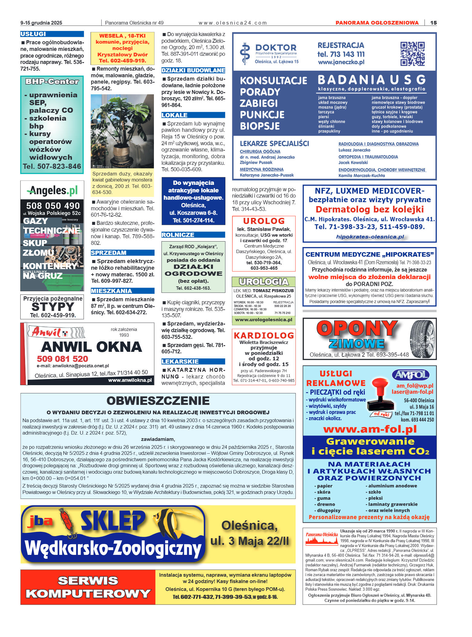 Panorama Oleśnicka nr 49 z 9 grudnia 2025 - strona 15