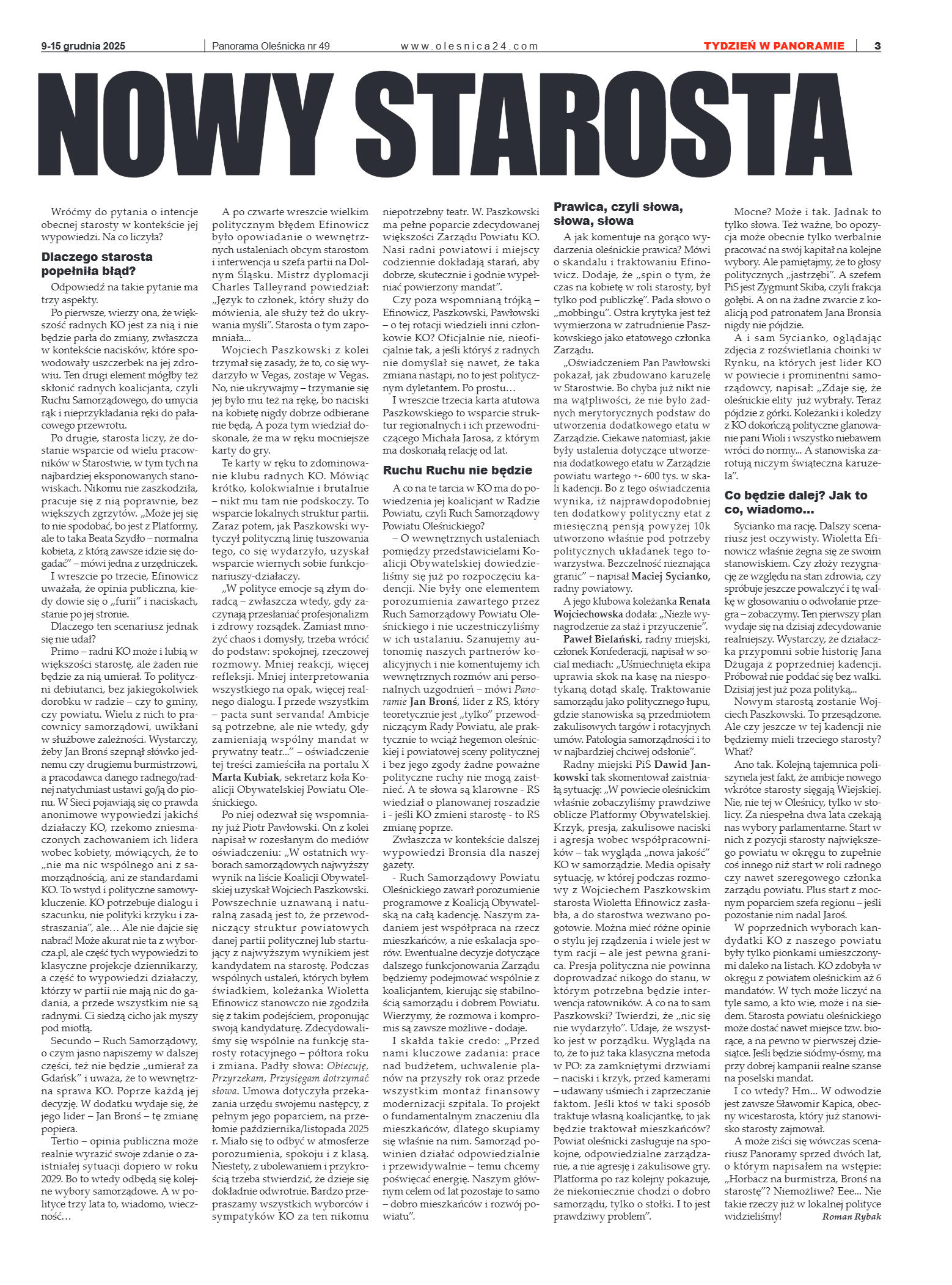 Panorama Oleśnicka nr 49 z 9 grudnia 2025 - strona 3