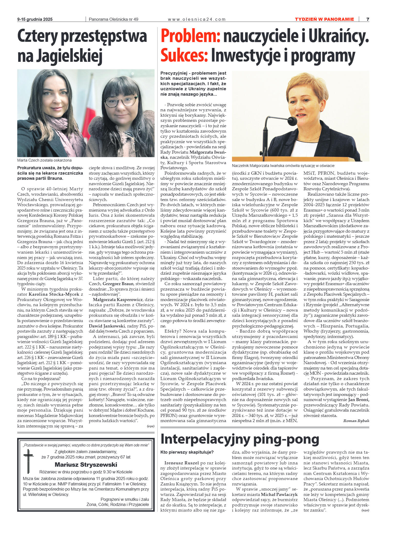 Panorama Oleśnicka nr 49 z 9 grudnia 2025 - strona 7