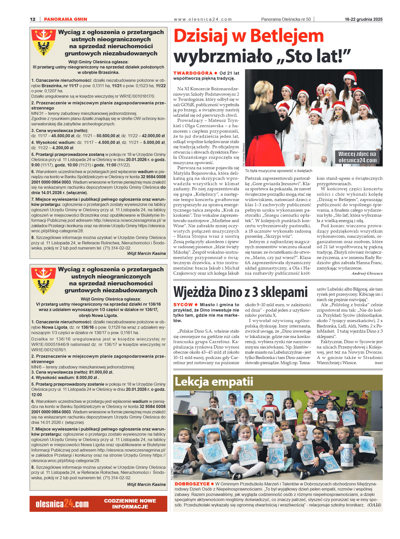 Panorama Oleśnicka nr 50 z 16 grudnia 2025 - strona 12
