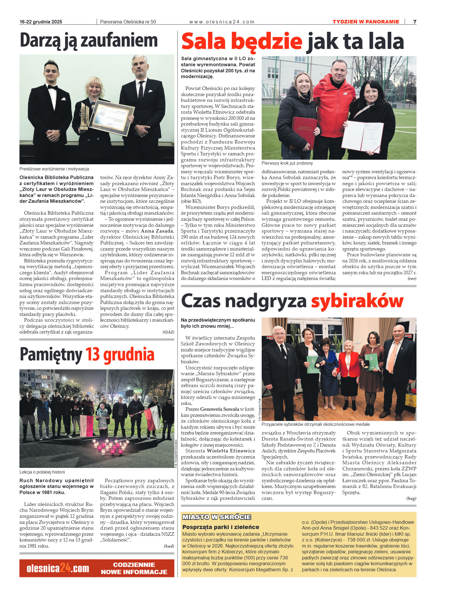 Panorama Oleśnicka nr 50 z 16 grudnia 2025 - strona 7