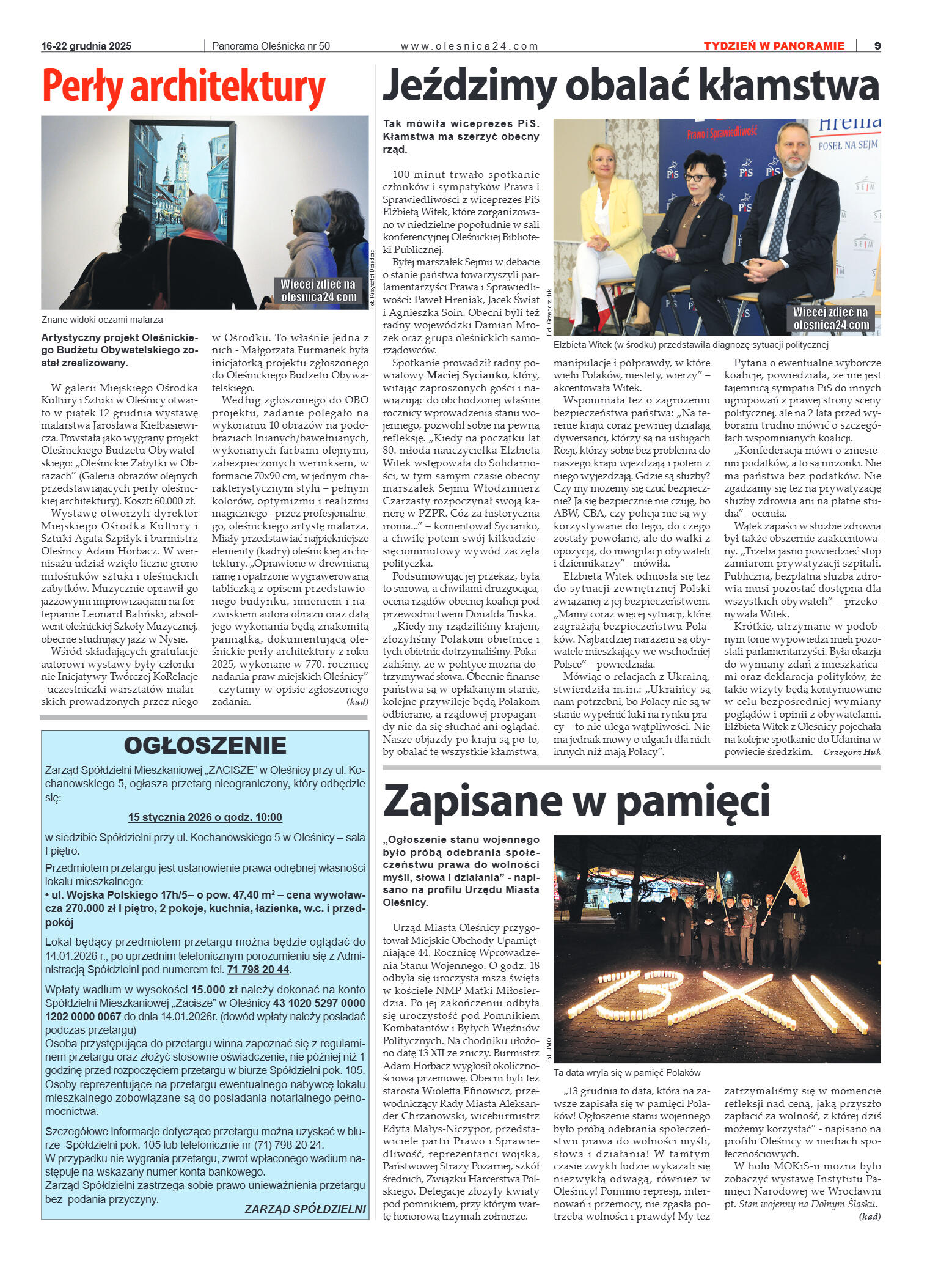 Panorama Oleśnicka nr 50 z 16 grudnia 2025 - strona 9