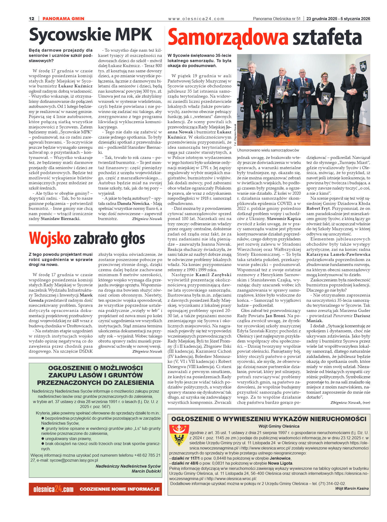 Panorama Oleśnicka nr 51 z 23 grudnia 2025 - strona 12