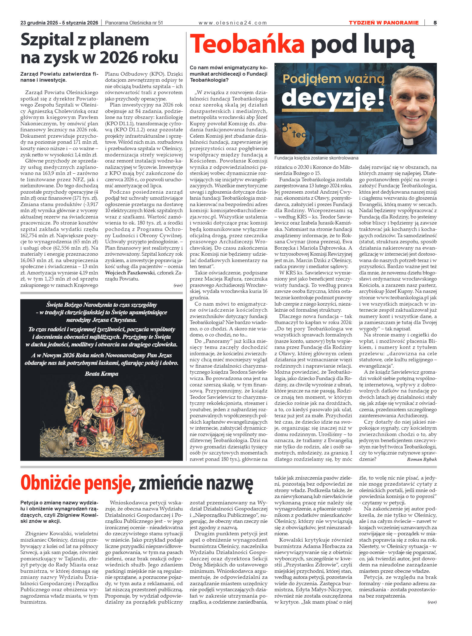 Panorama Oleśnicka nr 51 z 23 grudnia 2025 - strona 5