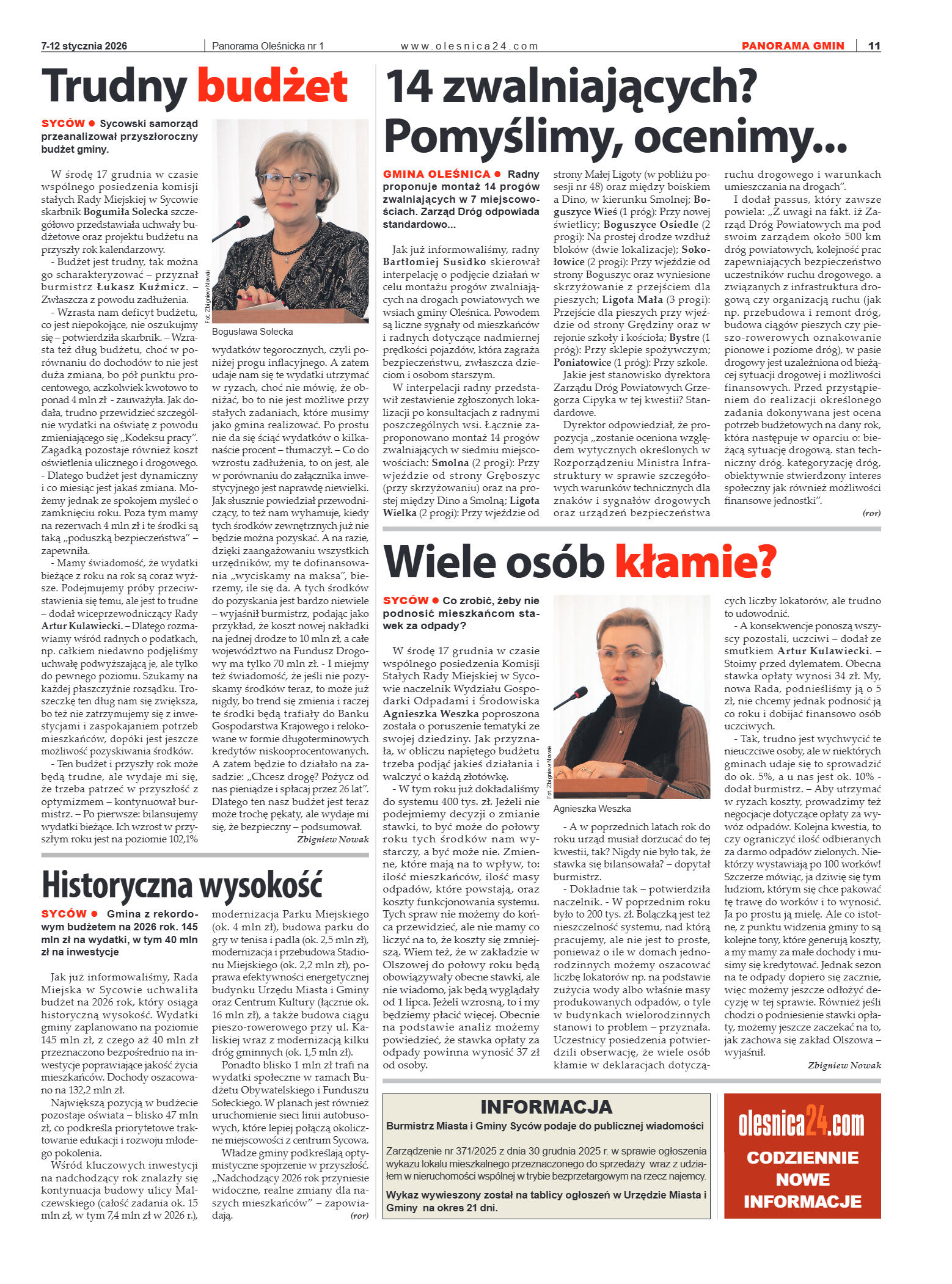 Panorama Oleśnicka nr 1 z 7 stycznia 2026 - strona 11