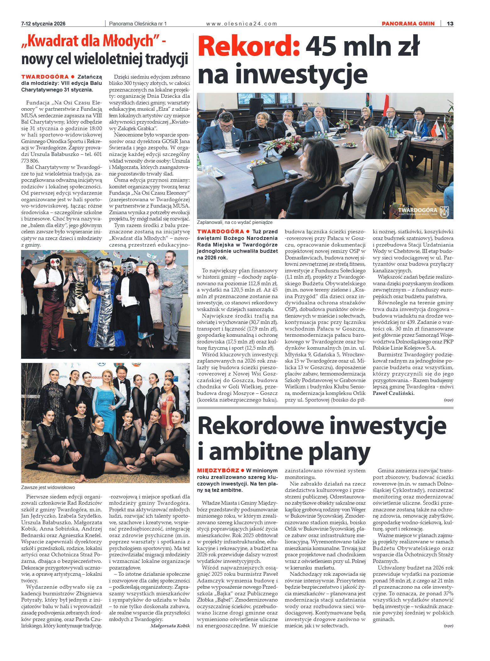 Panorama Oleśnicka nr 1 z 7 stycznia 2026 - strona 13