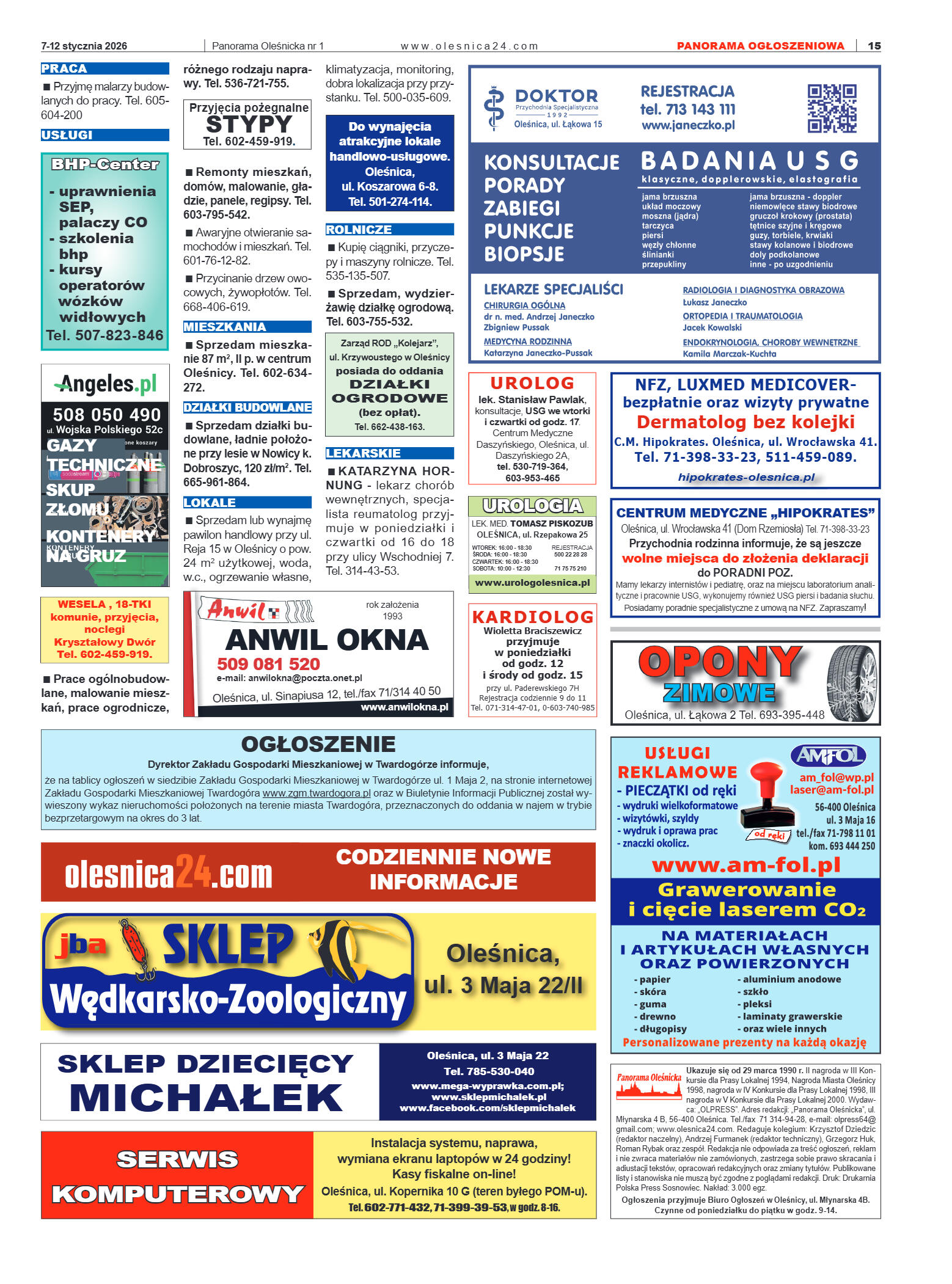 Panorama Oleśnicka nr 1 z 7 stycznia 2026 - strona 15
