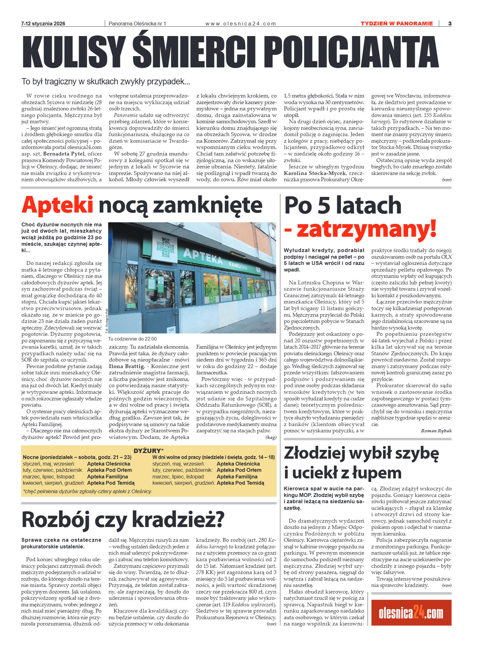 Panorama Oleśnicka nr 1 z 7 stycznia 2026 - strona 3