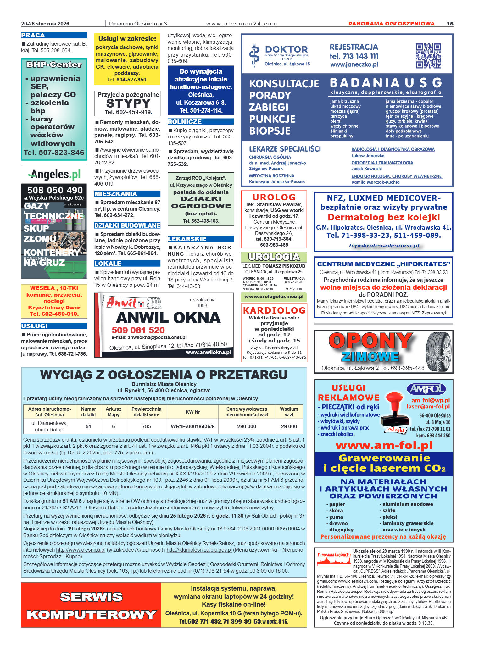 Panorama Oleśnicka nr 3 z 20 stycznia 2026 - strona 15