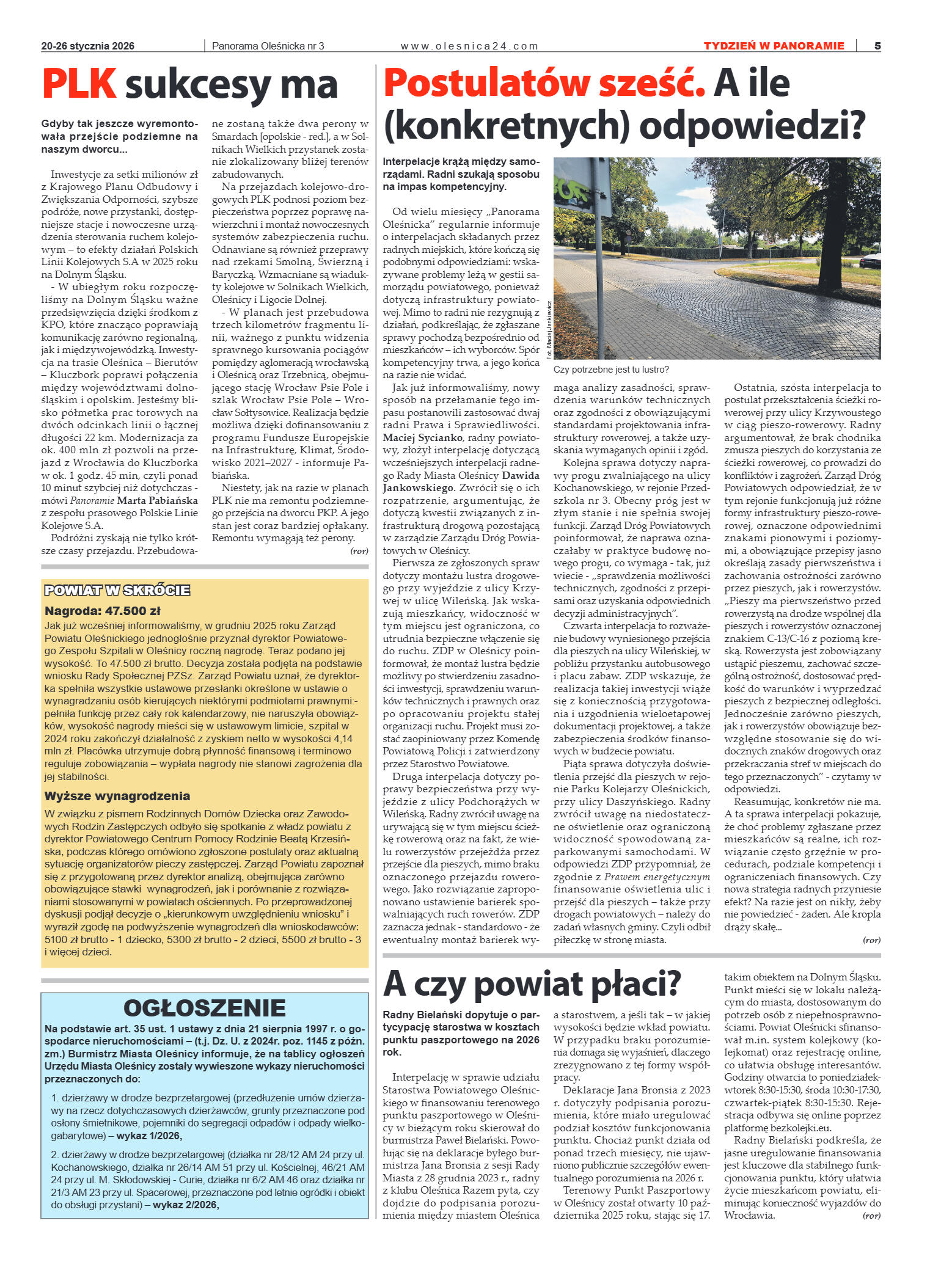 Panorama Oleśnicka nr 3 z 20 stycznia 2026 - strona 5