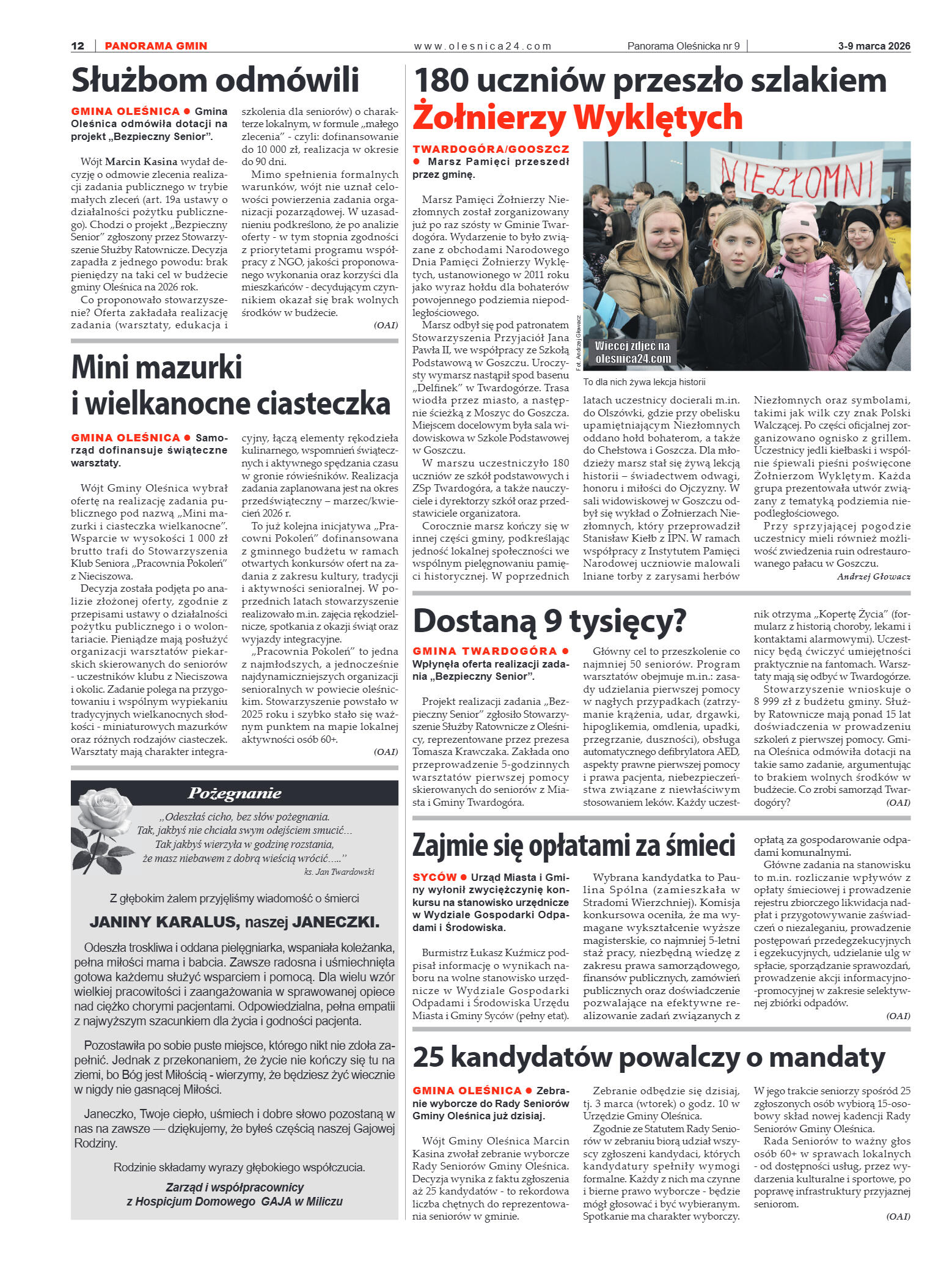 Panorama Oleśnicka nr 9 z 3 marca 2026 - strona 12