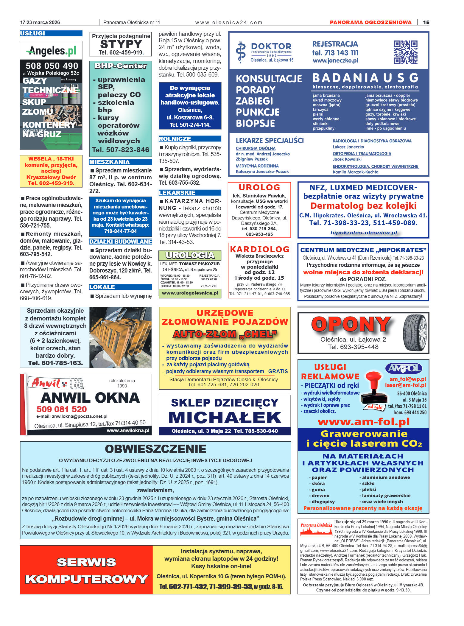 Panorama Oleśnicka nr 11 z 17 marca 2026 - strona 15