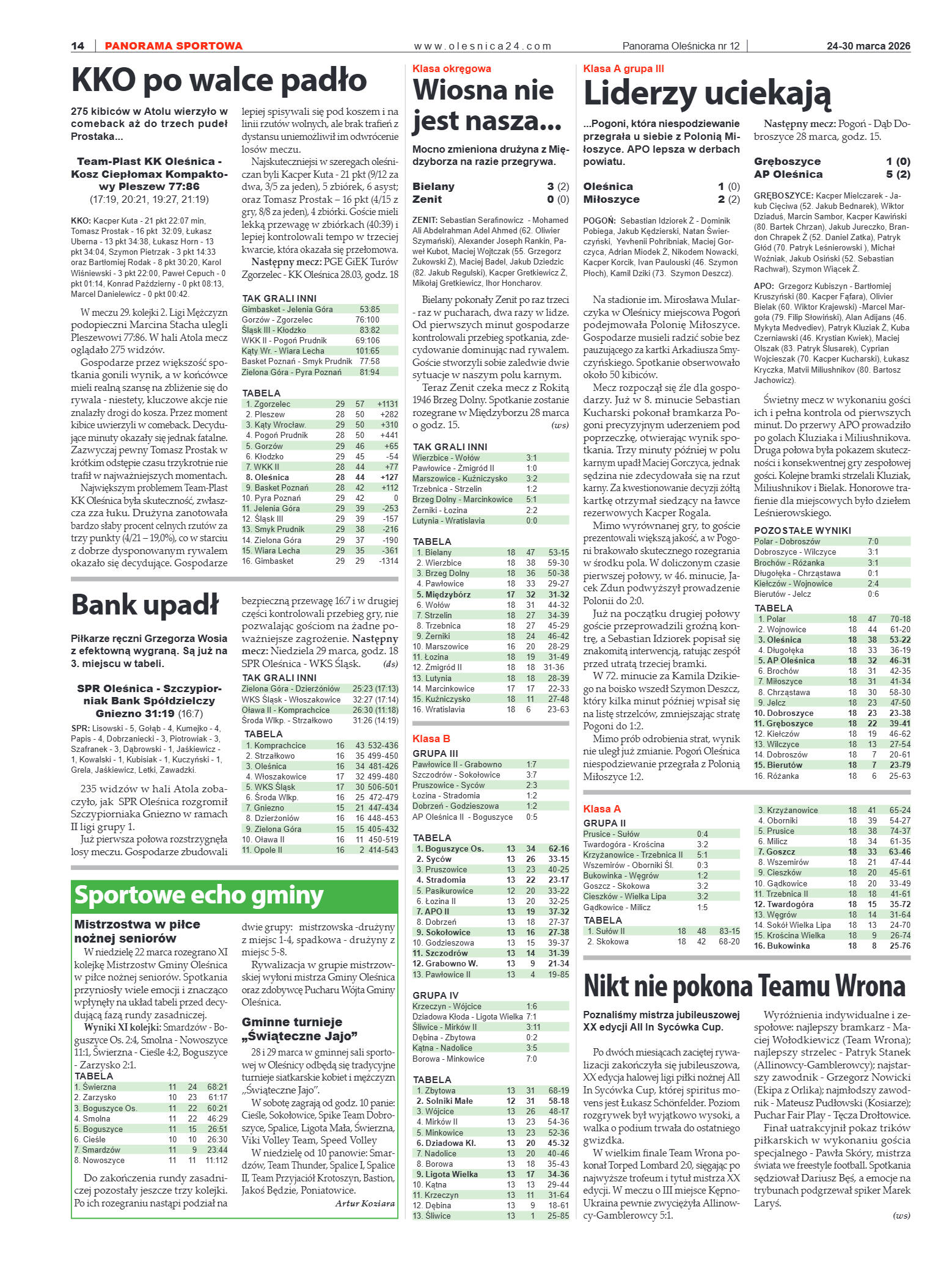 Panorama Oleśnicka nr 12 z 24 marca 2026 - strona 14