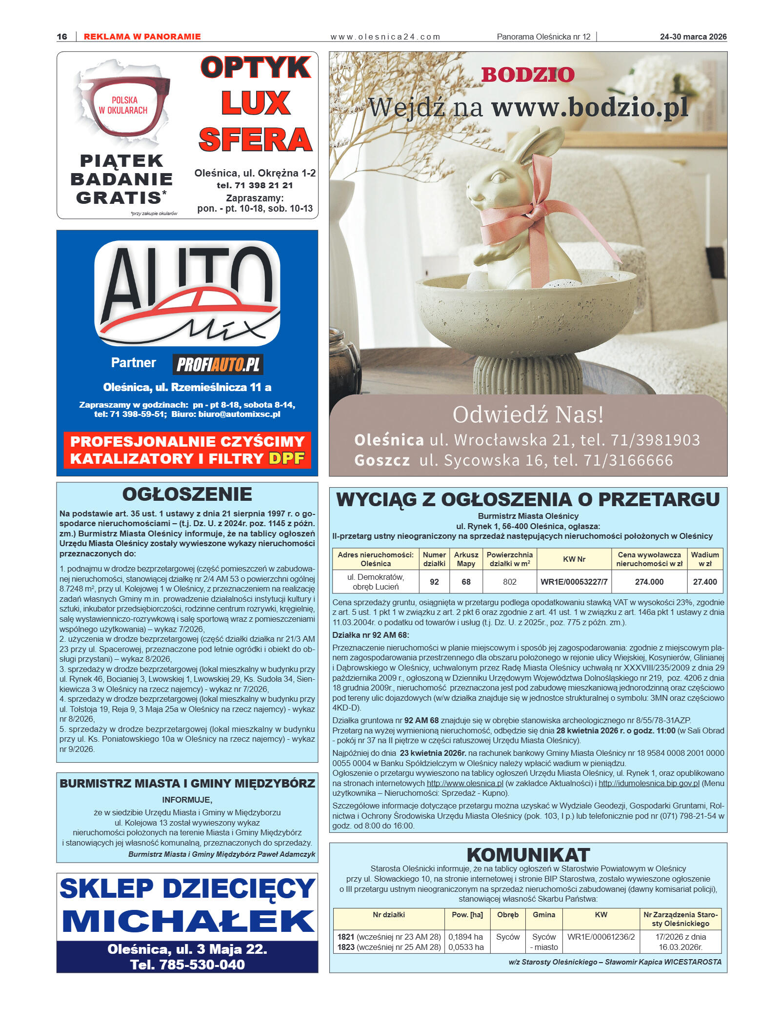 Panorama Oleśnicka nr 12 z 24 marca 2026 - strona 16