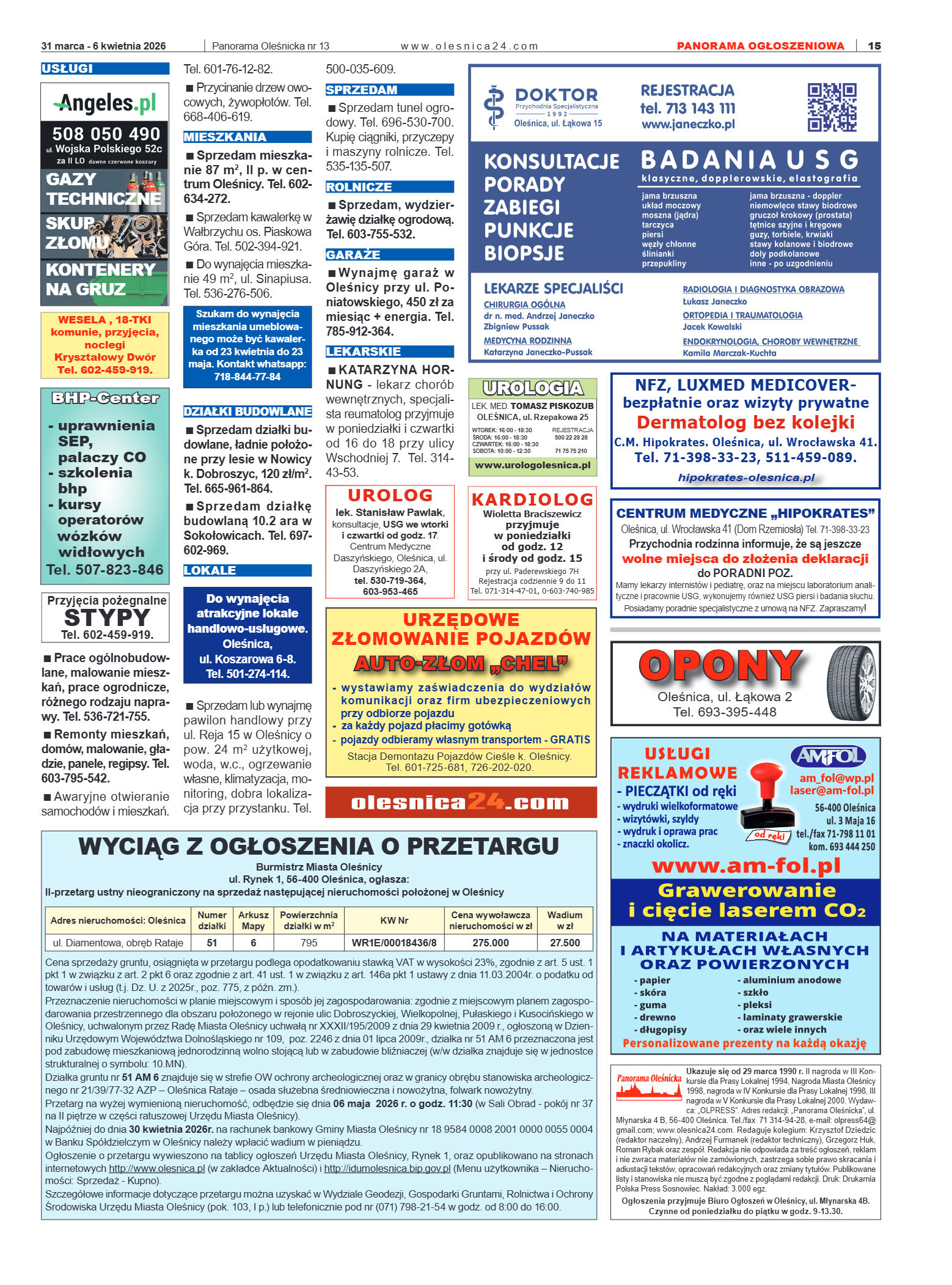 Panorama Oleśnicka nr 13 z 31marca 2026 - strona 15
