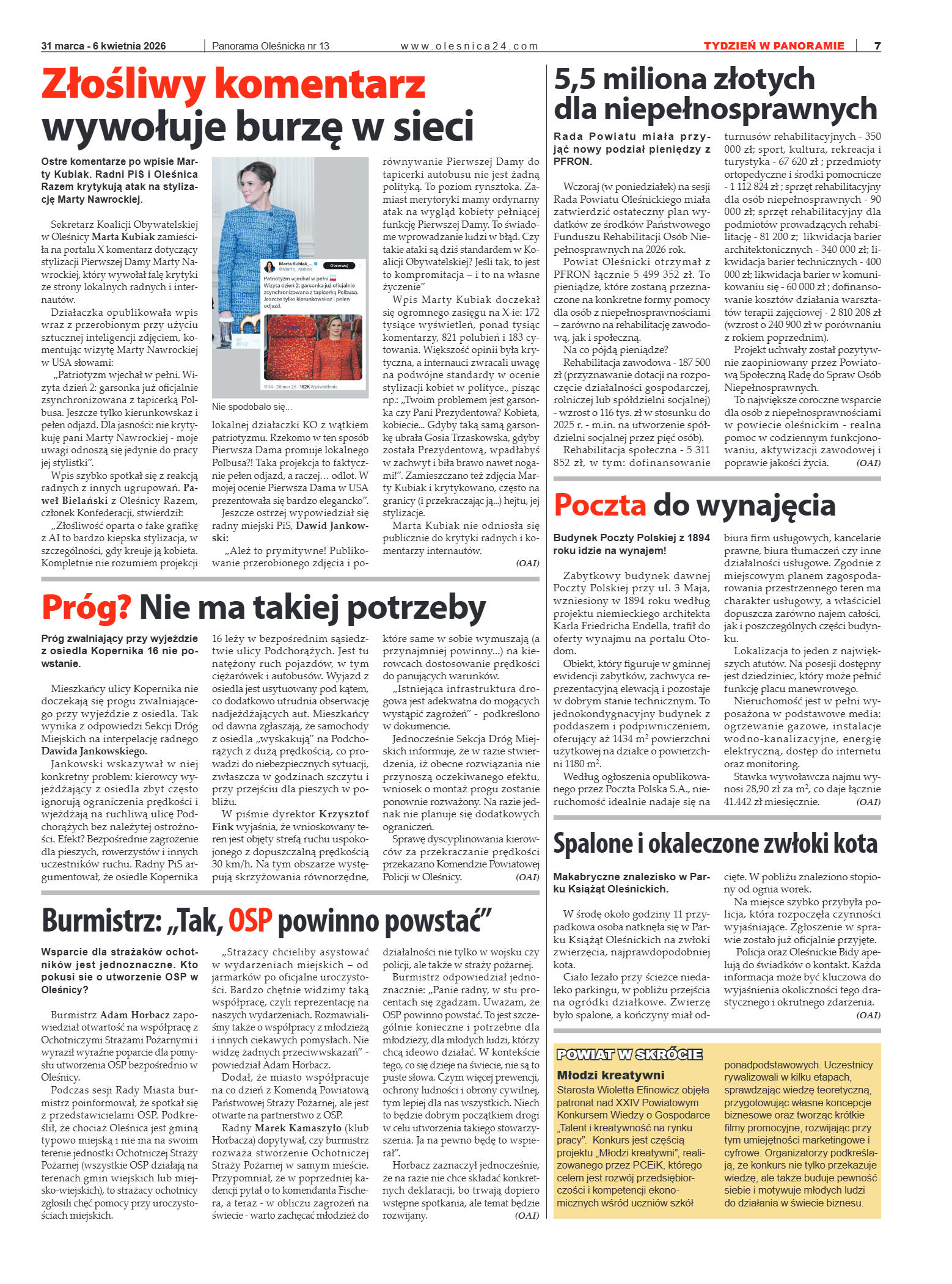 Panorama Oleśnicka nr 13 z 31marca 2026 - strona 7