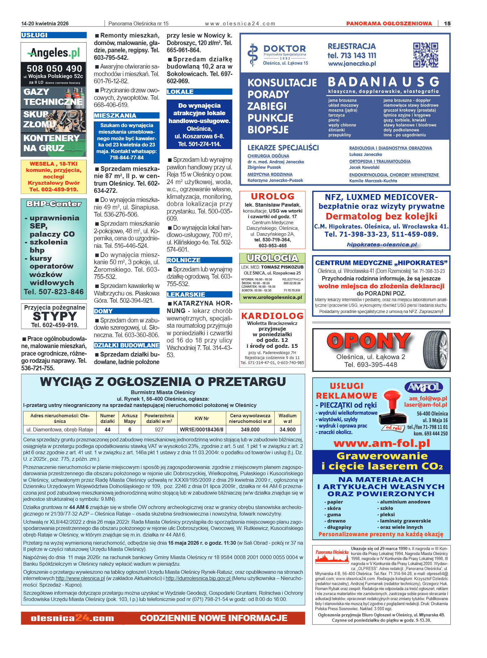 Panorama Oleśnicka nr 15 z 14 kwietnia 2026 - strona 15