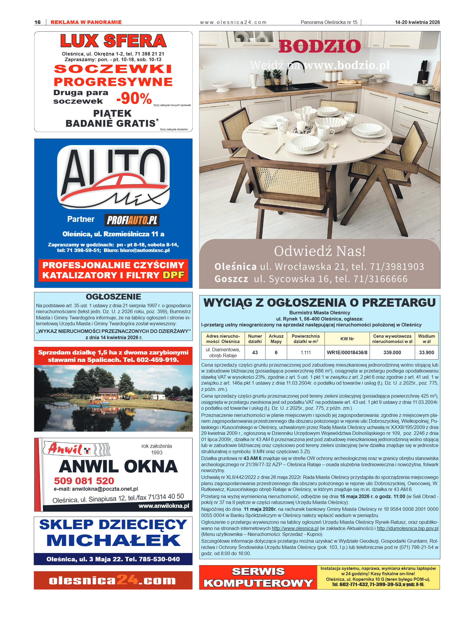 Panorama Oleśnicka nr 15 z 14 kwietnia 2026 - strona 16