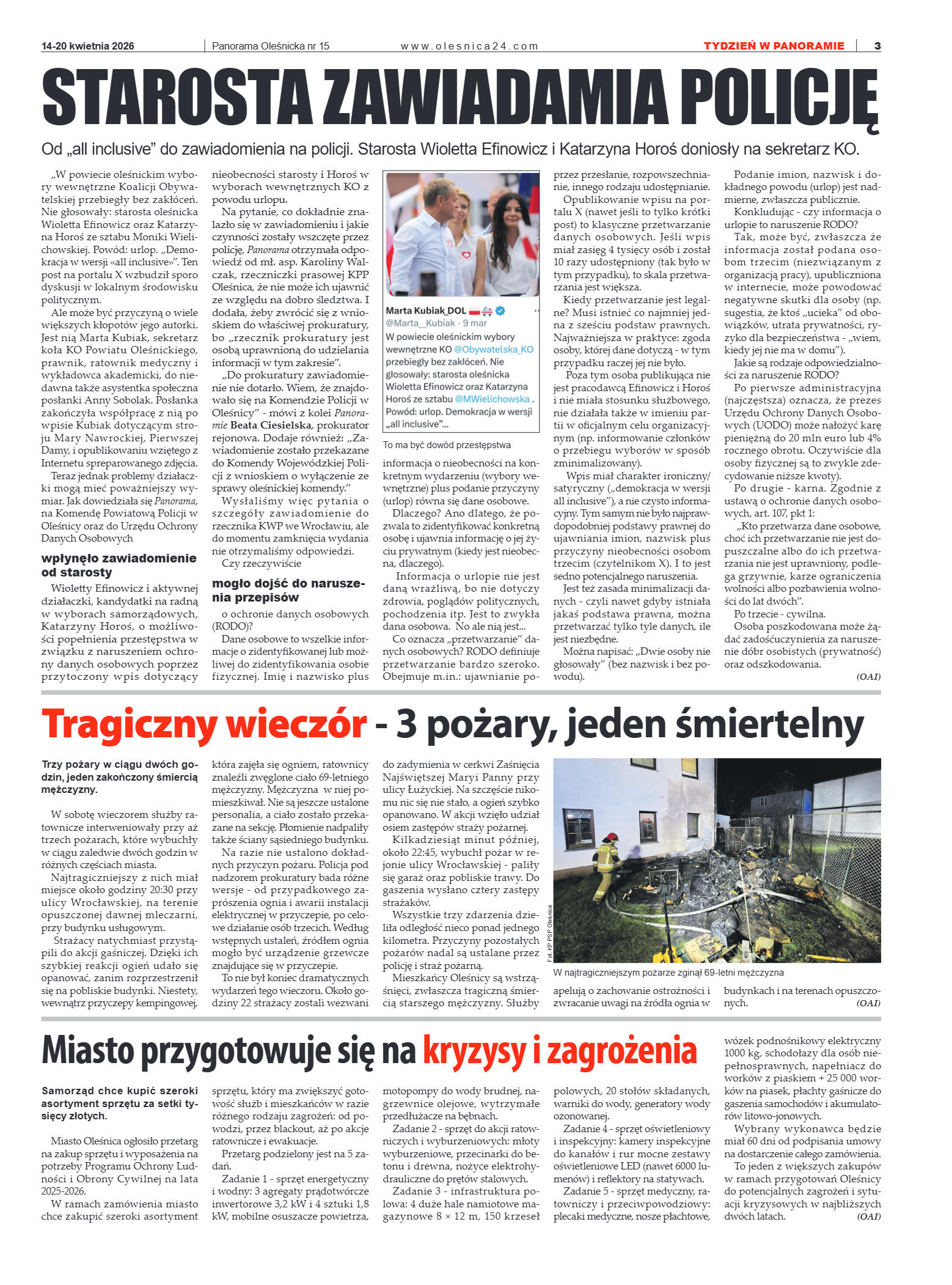 Panorama Oleśnicka nr 15 z 14 kwietnia 2026 - strona 3