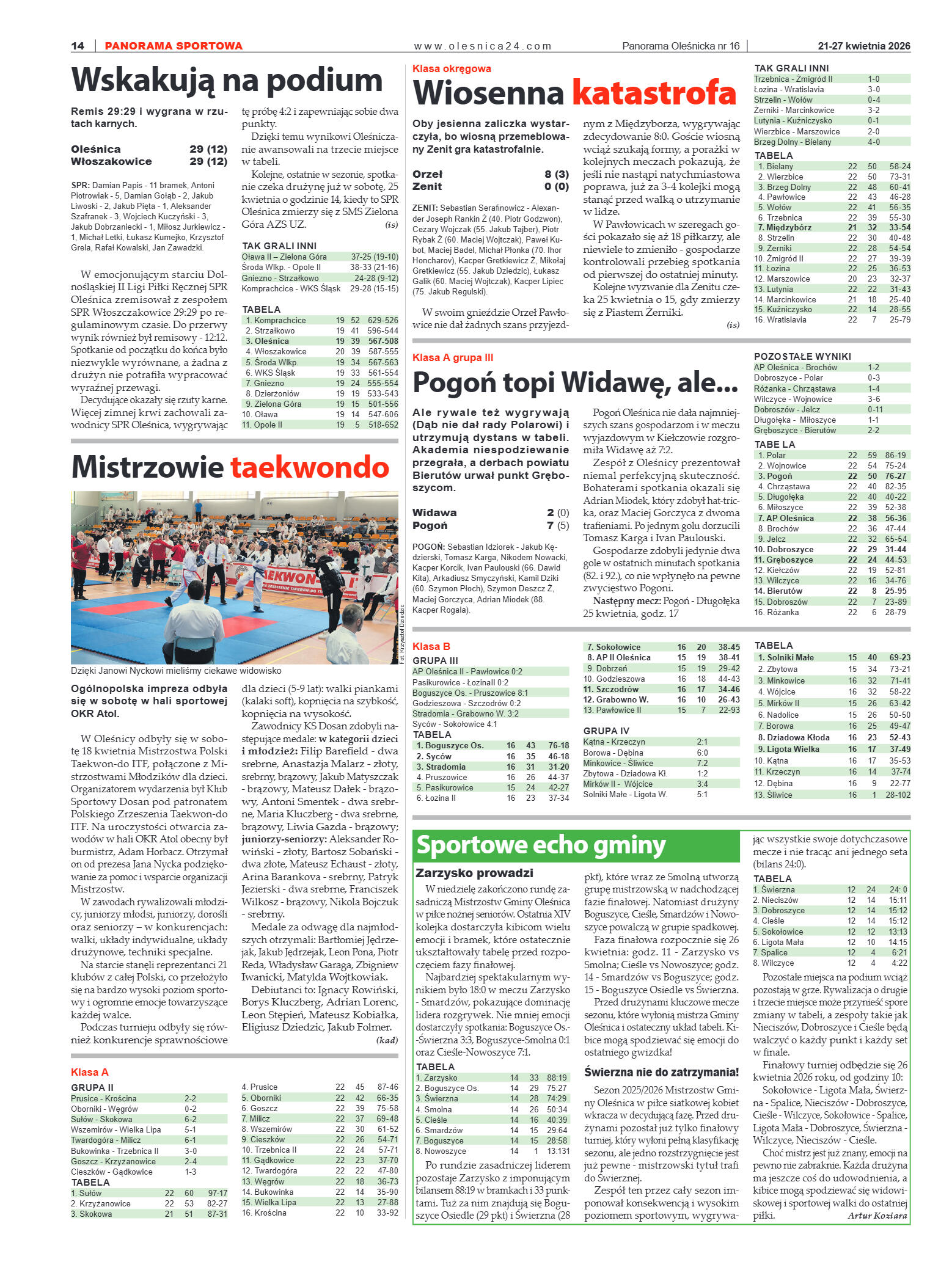 Panorama Oleśnicka nr 16 z 21 kwietnia 2025 - strona 14