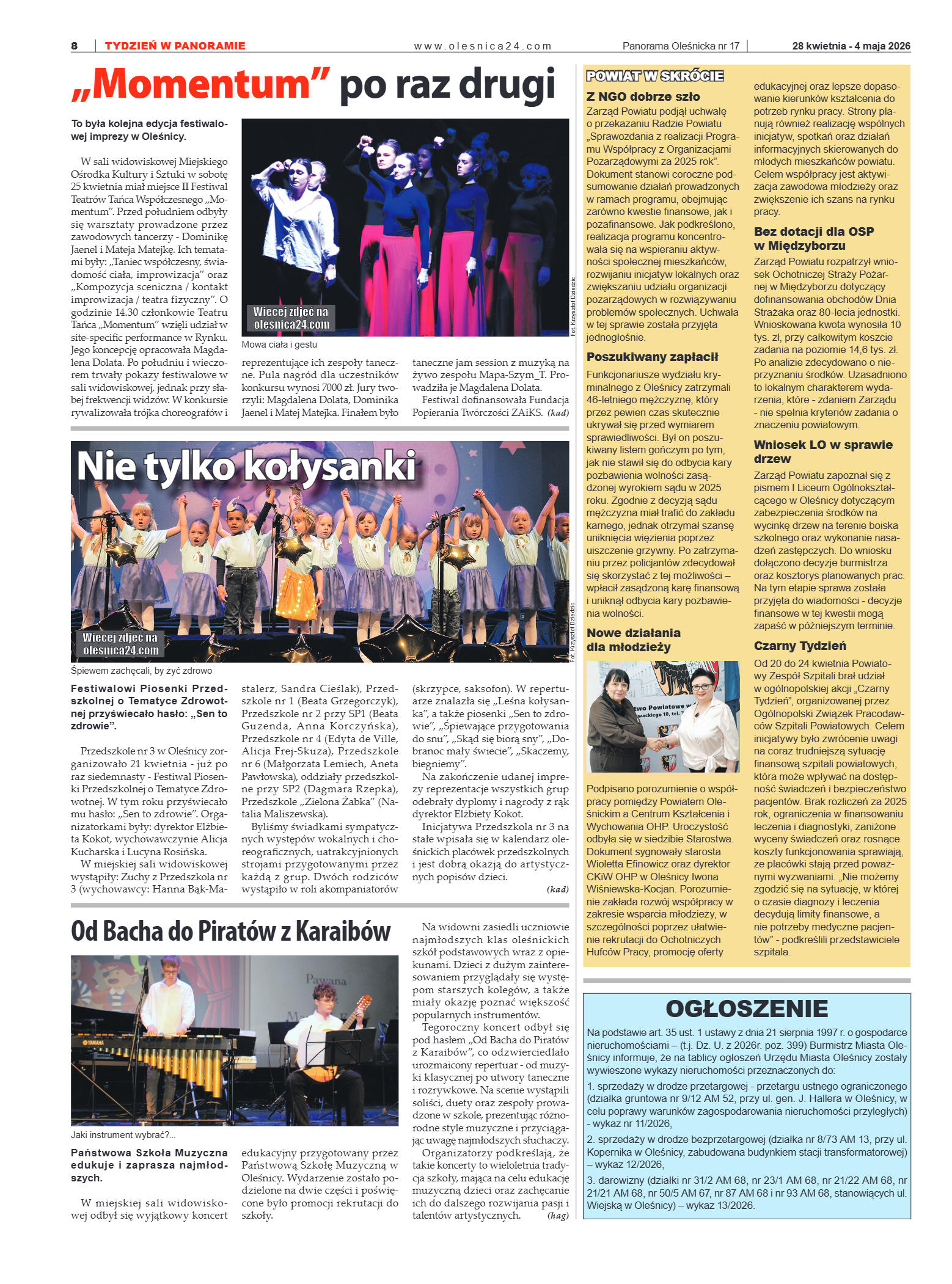 Panorama Oleśnicka nr 17 z 28 kwietnia 2026 - strona 8