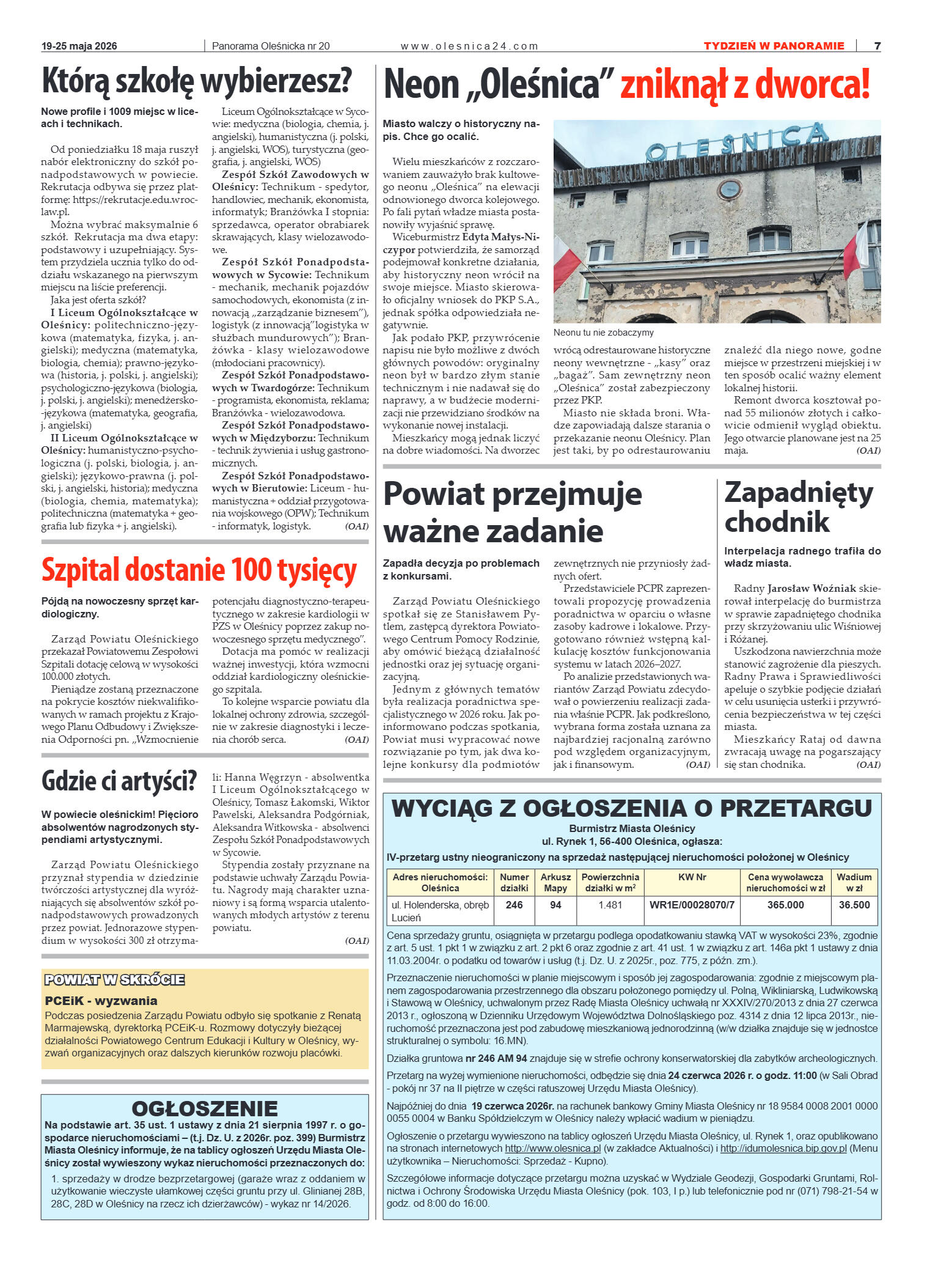 Panorama Oleśnicka nr 20 z 19 maja 2026 - strona 7