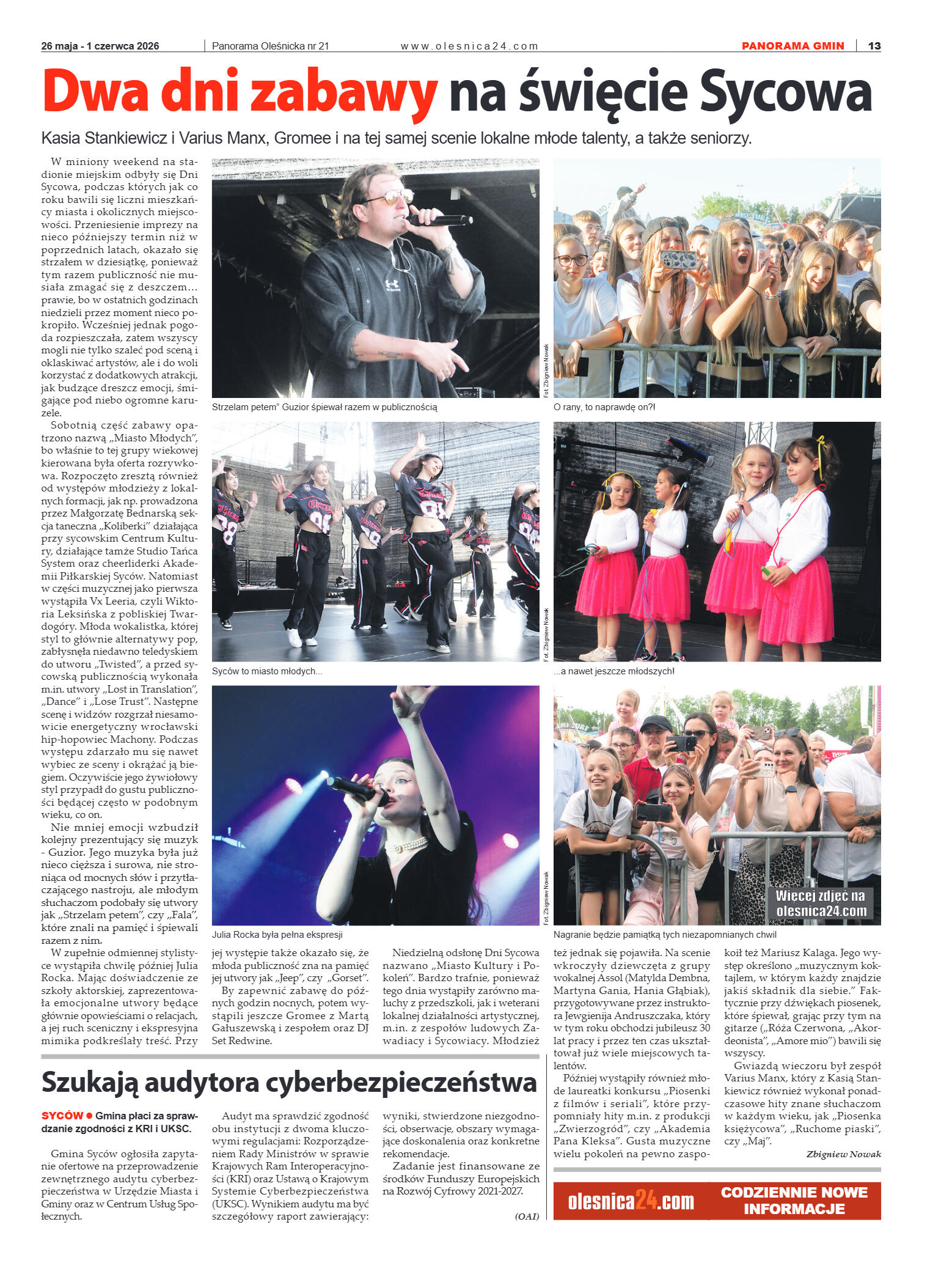 Panorama Oleśnicka nr 21 z 26 maja 2026 - strona 13