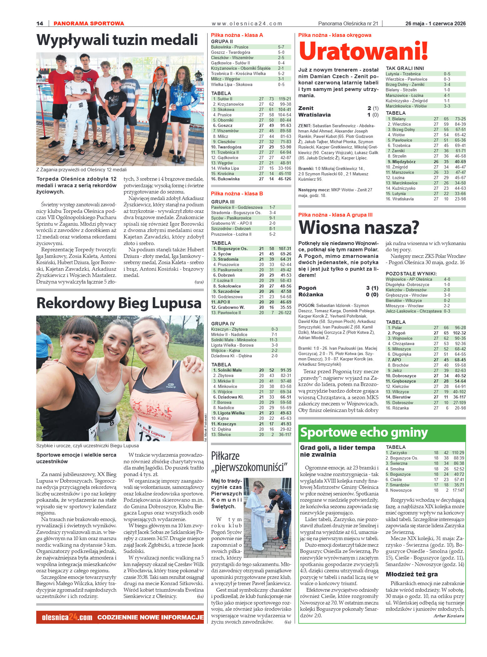 Panorama Oleśnicka nr 21 z 26 maja 2026 - strona 14